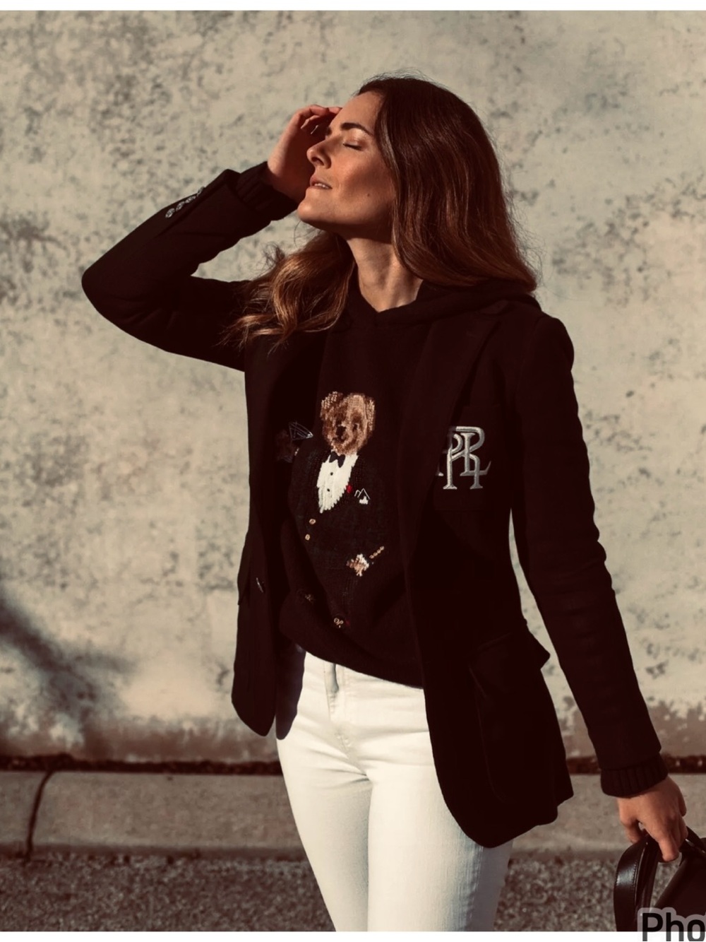 Polo by Ralph Lauren Black Logo-Embroidered Soft Knit Blazer NWOT